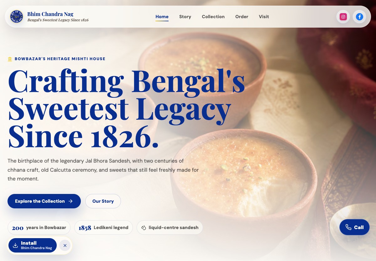 Bhim Chandra Nag website screenshot